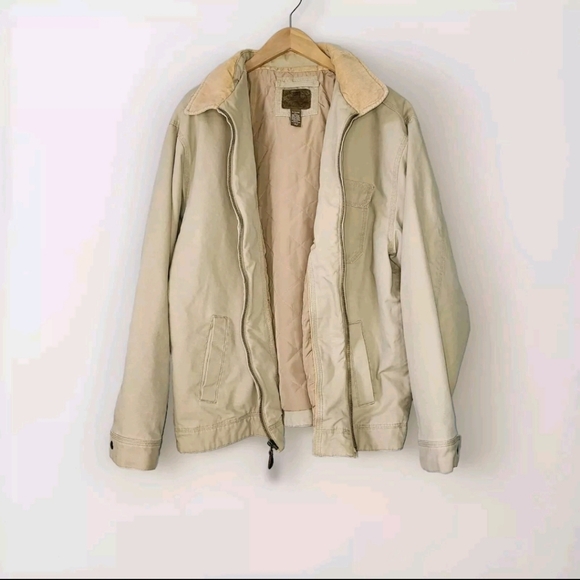 Vintage 90s Faded Glory Tan Canvas Corduroy Collar Jacket Size XL Mens - Picture 2 of 8
